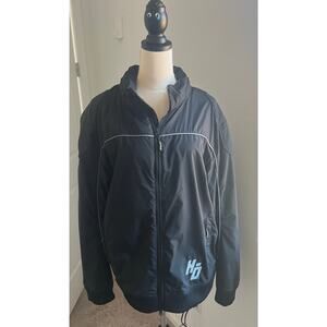 Harley‎ Davidson Black Dust Rider Biker 2-way Zip Hidden Hood Jacket Coat 2XL